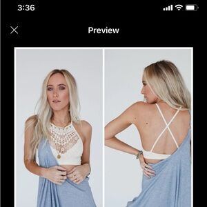 High Neck Boho Chic Crochet Lace Bra Top Crop Top Bralette NWT